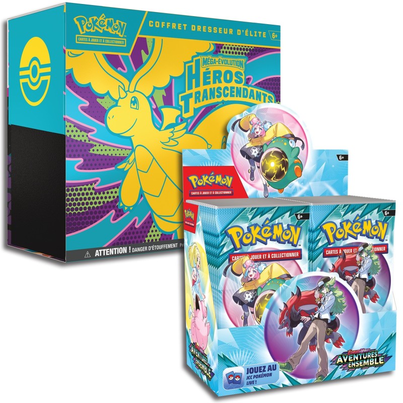 Pack Spécial ETB Héros Transcendants (ME2.5) + Display Aventures Ensemble (EV9)